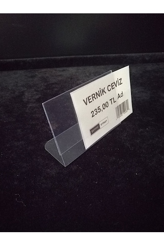 10 Adet Pvc Şeffaf Etiketlik 5x7 Cm Ayaklı Açılı Pvc Etiketlik
