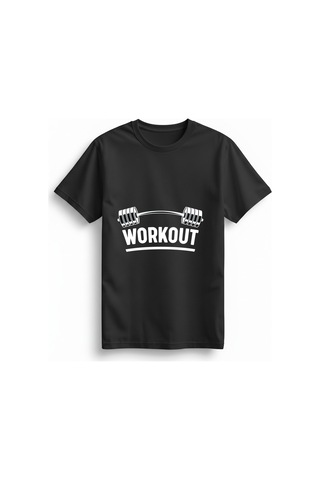 Paybuy Kadın Fitness Motivasyon Baskılı Kısa Kollu Tişört Spor Enerjisi Siyah