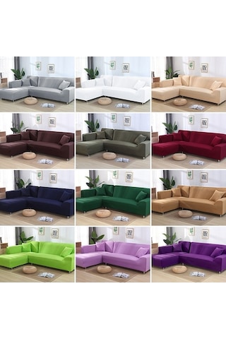 Flybuy Şey Şeklinde Kanepe Kılıfı, Mufunye Koyu Gri, 145-185cm, Elastik Dahil Diğer