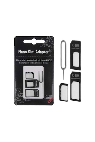 Sim Kart Adaptör Set Artı Sim Kart Çıkartma Iğnesi