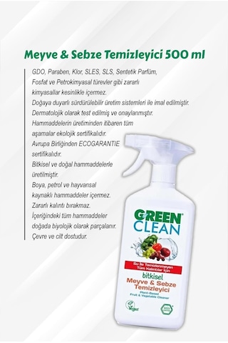 Gren Clean 5 Al 4 Öde Meyve Sebze Temizleyici 500 Ml Ve Rosie Pamuk