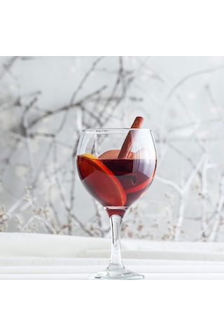 LAV Misket Cam Goblet 6'lı 645 ml Ayaklı (Şarap Kadehi , Kokteyl Bardağı)