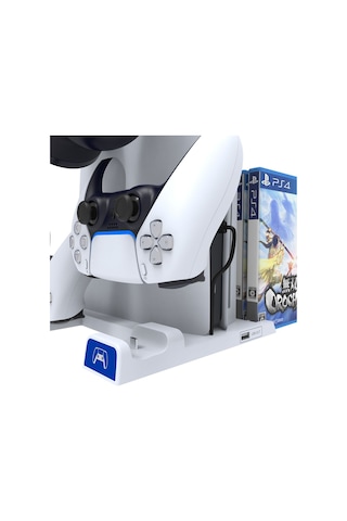 İpega Ps5 Slim Dijital/ps5 Uyumlu Multifonksiyonel Cd Raflı Şarj Istasyonlu Fanlı Soğutucu Stand