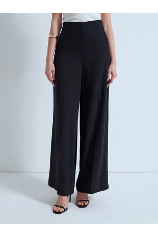 Dilvin 72706 Yüksek Bel Wide Leg Pantolon-siyah