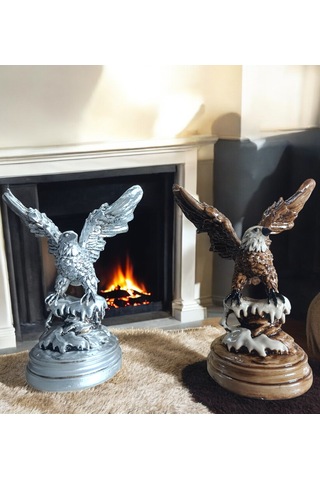 10cm -18cm Ebatlarında Kırılmaz Polyester,beyaz Renk Kartal Biblo