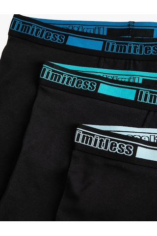 Koton 3'lü Boxer Seti Slogan Baskılı Pamuklu Siyah 4slm90040mk Siyah