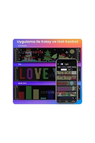 Ayrex Led Panel Cama Yapışan Telefon Kontrollü Led Ekran Panel 16 64 Led Sayısı Diğer