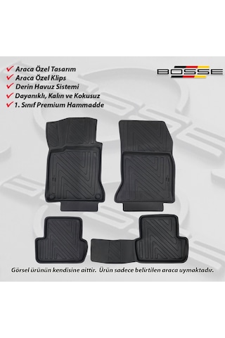 Mercedes CLA Paspas W117 Paspas Araca Özel 2013 2018 BOSSE 3D Havuzlu Oto Paspas