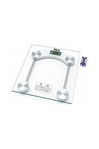 Dijital - Pilli Kare Banyo Baskül Terazi Tartı Lcd Ekran 180kg/0.1g 30x30cm İ11-025 5468 Çok Renkli