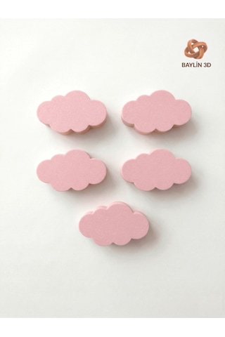 Bulut Tasarım Dolap Kulpu- Çocuk , Bebek Odası Kulp - Modern Ve Şık 30mm Vida İle Birlikte Pembe