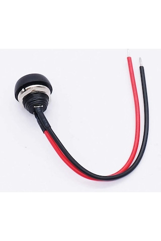 12mm Pbs-33b 2 Pin Push Buton Siyah 20cm Kablolu On Off 1a 250v Mini Yuvarlak Su Geçirmez Anahtar