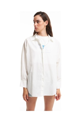 Quzu Oversize Gömlek Ekru