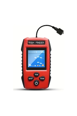 Oldfriend Kırmızı Tl88e El Tipi Balık Bulucu Renkli Ekran 100m Derinlik Ölçer Pil İle Taşınabilir
