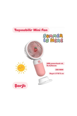 Taşınabilir Fan Soğutucu Mini Vantilatör Klima Güçlü Serinletici Şarjlı Masa Üstü Sessiz Standlı - P