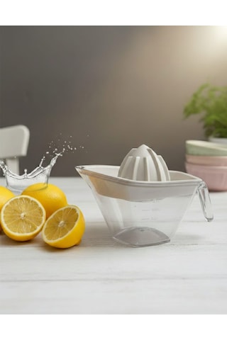 Plastik Hazneli Limonluk Limon Ve Narenciye Sıkacağı 250 Ml Beyaz