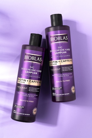Bioblas Kafein Arjinin Biotin Saç Dökülmesi Karşıtı Şampuan 400 Ml Besleyici, Güçlendirici, Dökülme Karşıtı