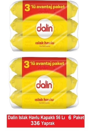 Dalin Islak Havlu Kapaklı 56 Lı X 6 Paket 336 Yaprak