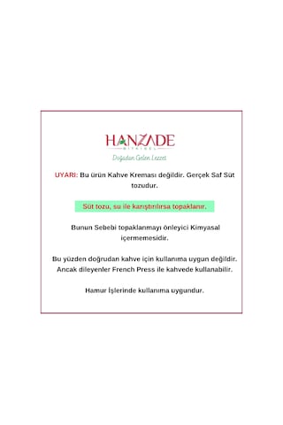 Hanzade Bitkisel Süt Tozu 1 KG