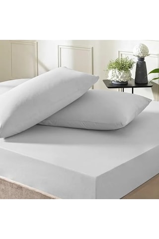Ranforce Queen Size Fitted Çarşaf Seti - Gri Ab Siyah Kedi