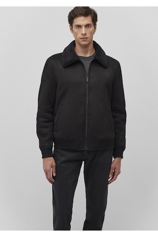 Mavi - Siyah Suni Deri Ceket 0110450-900 Siyah