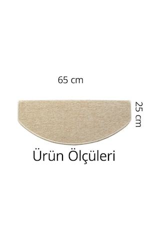 Yarım Ay Bukle Halıdan Alınlıklı Basamak Ve Merdiven Paspası - Bej / Adet Olarak Satılır Null