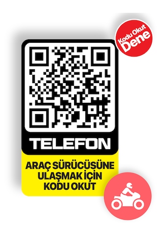 Meo Motosiklet Numaratörü - Dıştan Yapıştırma - Qr Kodlu Numaratör Dikey Etiket Sarı Siyah