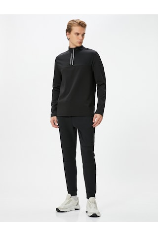 Koton Spor Eşofman Altı Jogger Beli Bağcıklı Dikiş Detaylı Cepli Siyah 4sam40003nk 4SAM40003NK999 Siyah