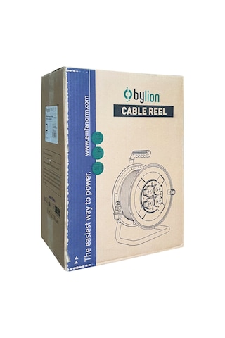 Bylion PMK-50325-F 3x2,5 40mt Kablolu Plastik Seyyar Kablo Makarası