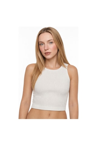 LOFT Crop Kadın Bluz K.kol Lf2042944 Q1.v1 Ekru