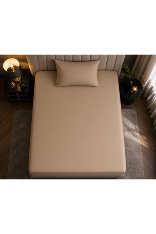 Kapreo Home Luna Collection Premium Lastikli Çarşaf Seti 120 X 200 Açık Kahverengi