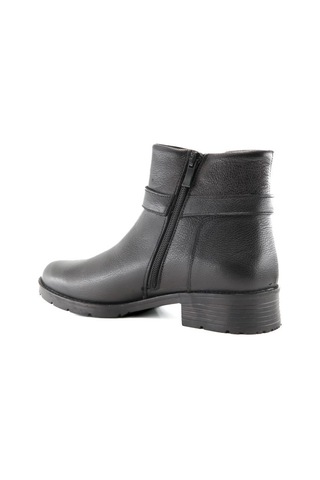 Castle Black 5966 Hakiki Deri Siyah Kadın Bot Siyah