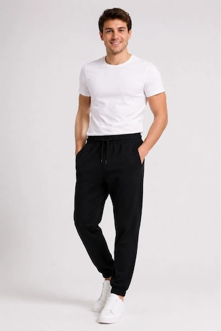 2As Erkek İki İplik Beli Lastikli Bağcıklı Regular Fit Jogger Eşofman Altı - Siyah