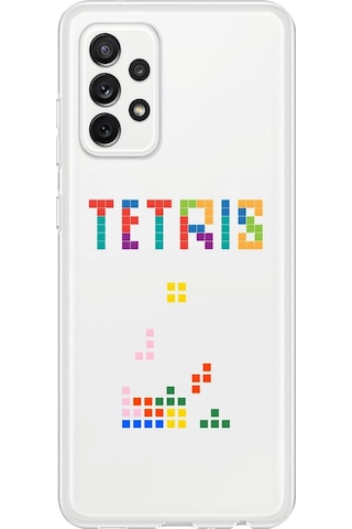 Samsung Galaxy A72 Uyumlu Şeffaf Kılıf 3 Tetris Tasarımlı
