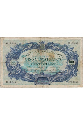 Belçika 500 Frank 1934 Temiz+