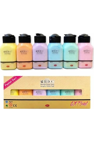 Artdeco Pastel Renkler Akrilik Boya Seti 6 x 75 ML