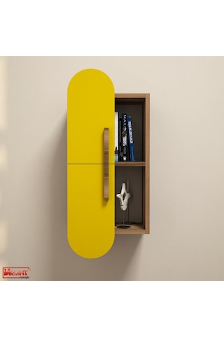 Variant Rose Duvar Rafı - Ceviz / Sarı