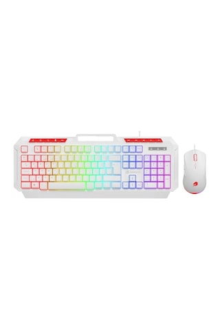 Gamebooster Km-11w Knight Rainbow Beyaz Gaming Klavye Mouse Set