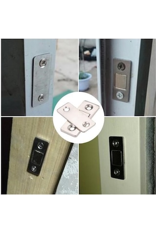 Büro Ev Ofis Mobilyası İçin 2 Çift Kapı Kapak Dolap Çekmece Durdurucu Kapatıcı Mıknatıs Seti Renkli