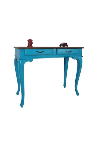 Masifart Ceviz Eskitme Tablalı Dresuar Mavi 120 Cm Eskitme Patina Ceviz