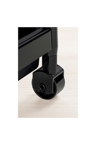Slim 3 Katlı Tekerlekli Raf Ünitesi - Dar Alanlar İçin Mutfak & Banyo Organizer - Baharatlık & Havluluk Düzenleyici - Plastik Ve Metal - Siyah Aahşap
