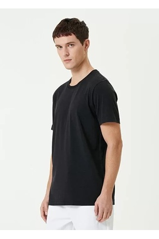 Veraura Lifestyle Unisex Basic Bisiklet Yaka Regular T-shirt - Siyah