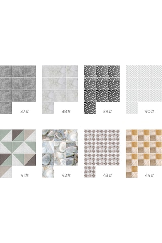 Wezone Klasik Tarzlı Otomatik Yapışkan Duvar Çini Sticker'ları 20x20cm 10 Adet - Ev Dekorasyonu İçin Kolay Kurulum