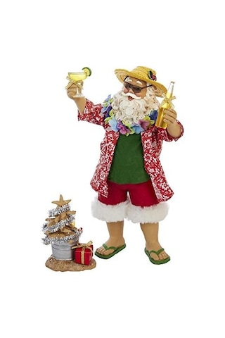 Kurt Adler Fabriche&apos Beach Noel Baba, 25 Cm, 2 Parça Set