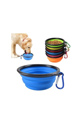 Katlanabilir Silikon Köpek Mama ve Su Kabı