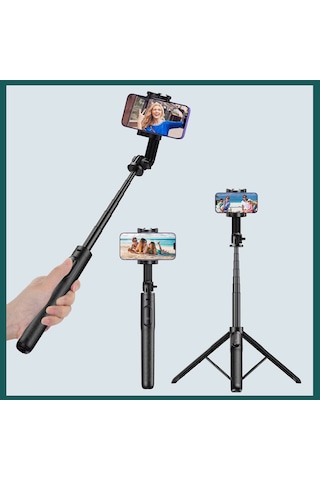 Apexel 1.5 Metre Profesyonel Uzayan Bluetooth Selfie Çubuğu Ve Tripod Standı