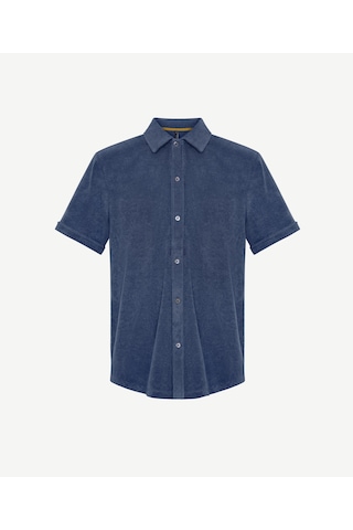 Yargıcı Kısa Kol Düğmeli T-shirt 25yets9002x 260 Lacivert