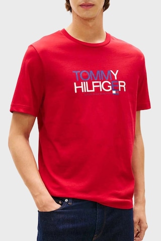 Tommy Hilfiger Erkek T Shirt Mw0mw42369 Xld Kırmızı Kirmizi