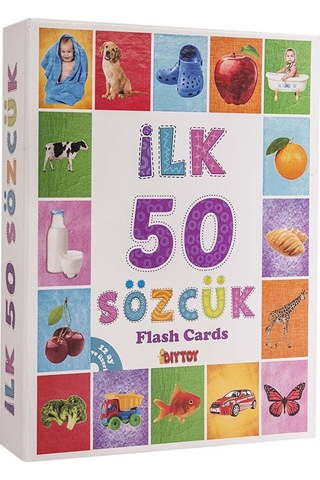 Dıy Toy İlk 50 Sözcük Bebek Eğitici Oyuncak Flash Cards 5 Adet