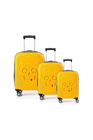Ççs Kuru Kafa Polikarbon 3 Lü Valiz Set - Sarı Sarı