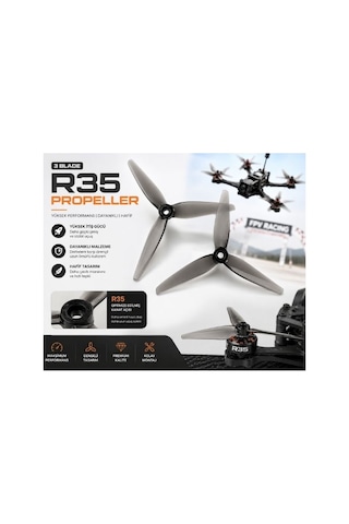 Hqprop 2cw+2ccw R35 5.1x3.5x3 Gri Fpv Yarış Drone Pervane Seti 4 Lü